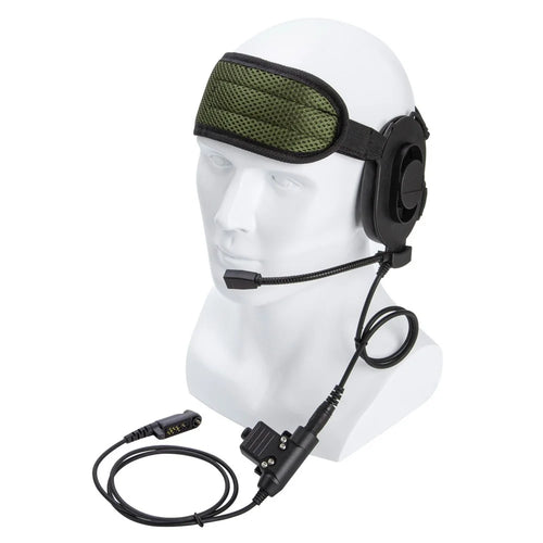 For Hytera PD680 / X1p / PD660 / PD600 / AR685 HD01 Single Ear Walkie Talkie 7.1mm Headphone with U94 PTT Adapter - Black - 1