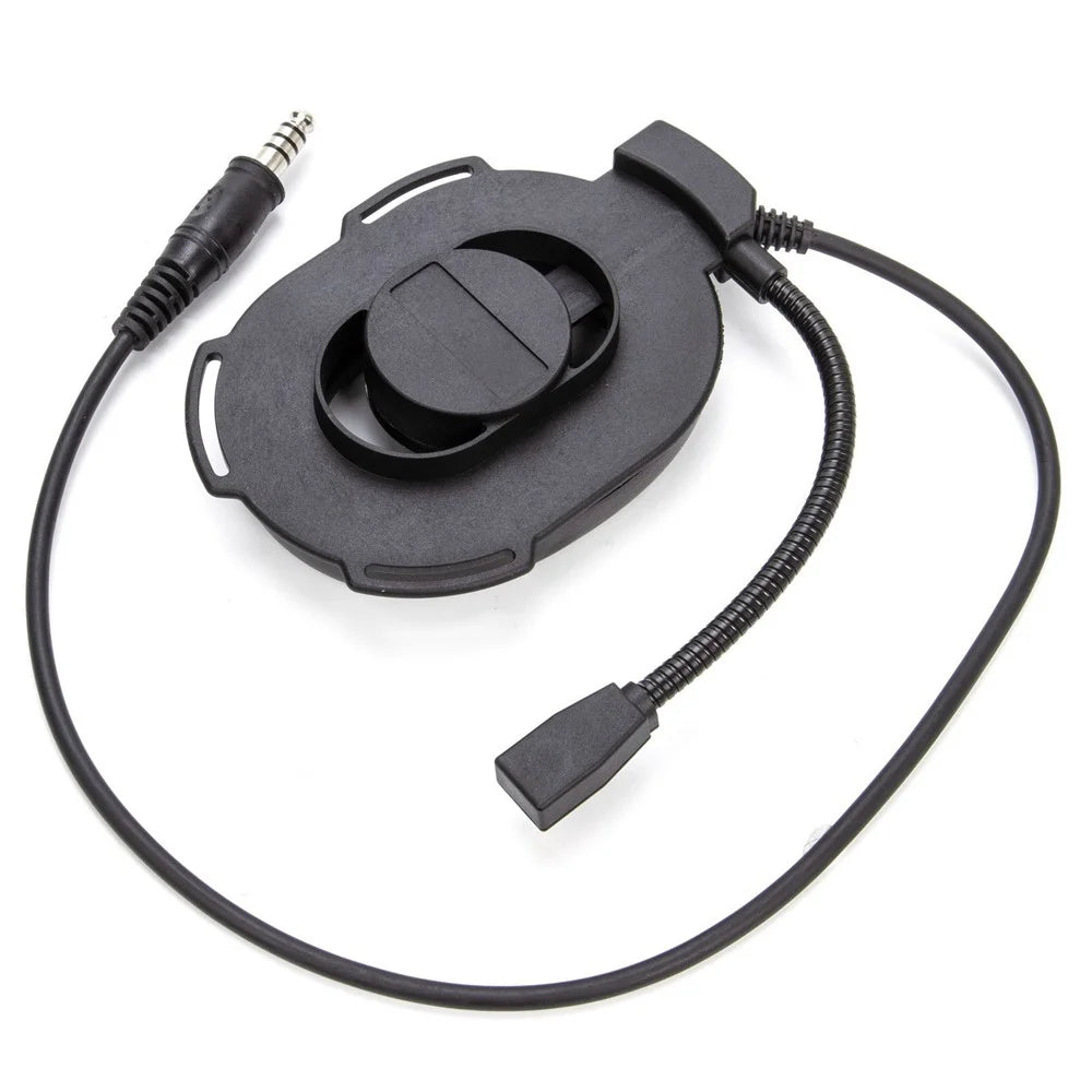 For Hytera PD680 / X1p / PD660 / PD600 / AR685 HD01 Single Ear Walkie Talkie 7.1mm Headphone with U94 PTT Adapter - Black - 3