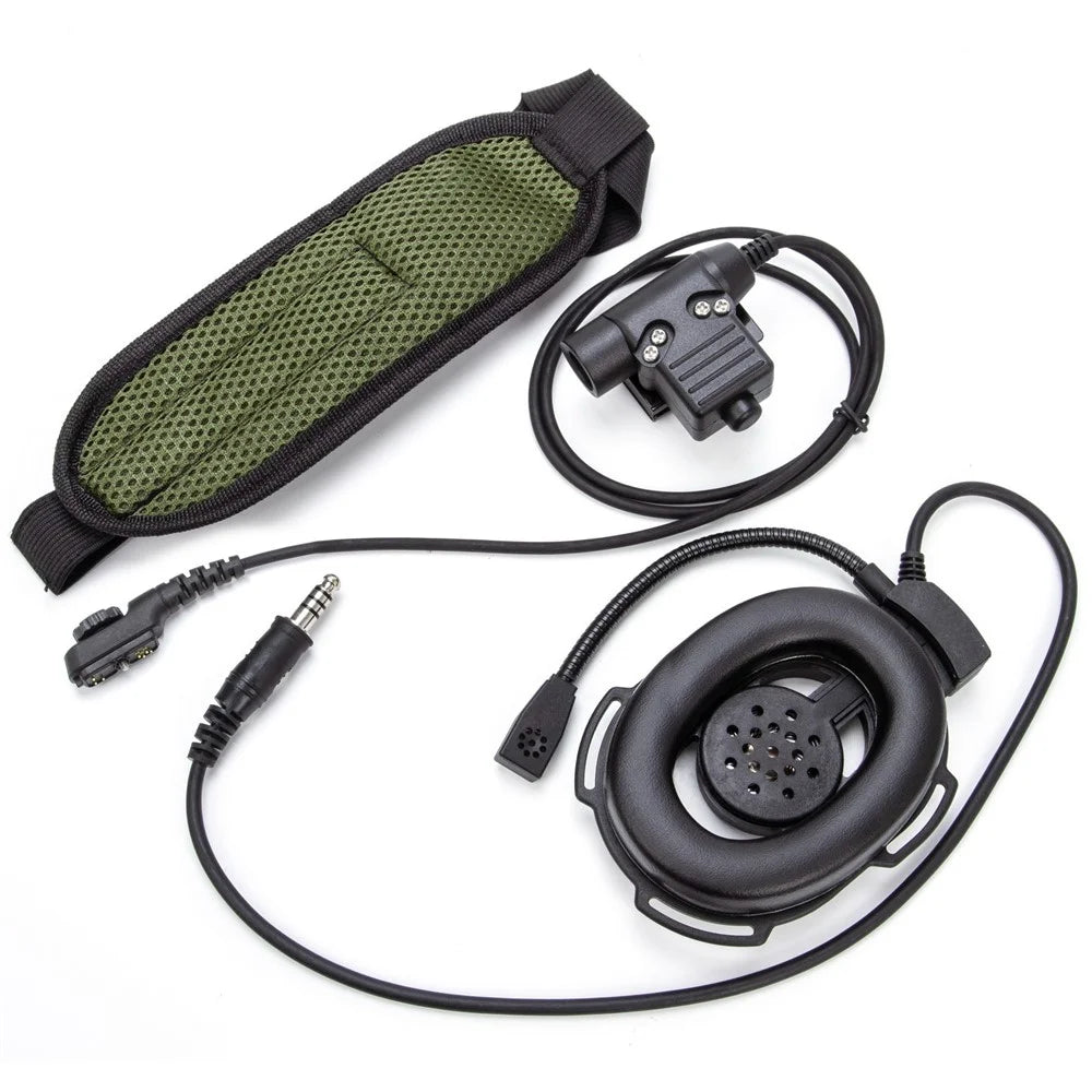 For Hytera PD785G / PD782G / PD780G / PD785 / PD782 / PD780 HD01 Walkie Talkie 7.1mm Headset with U94 PTT Adapter - Black - 2