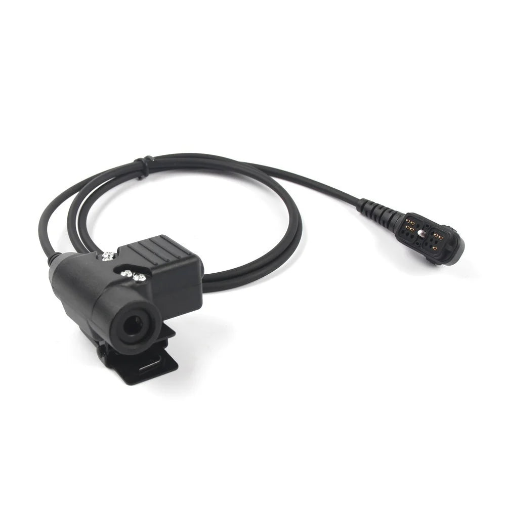 For Hytera PD785G / PD782G / PD780G / PD785 / PD782 / PD780 HD01 Walkie Talkie 7.1mm Headset with U94 PTT Adapter - Black - 6