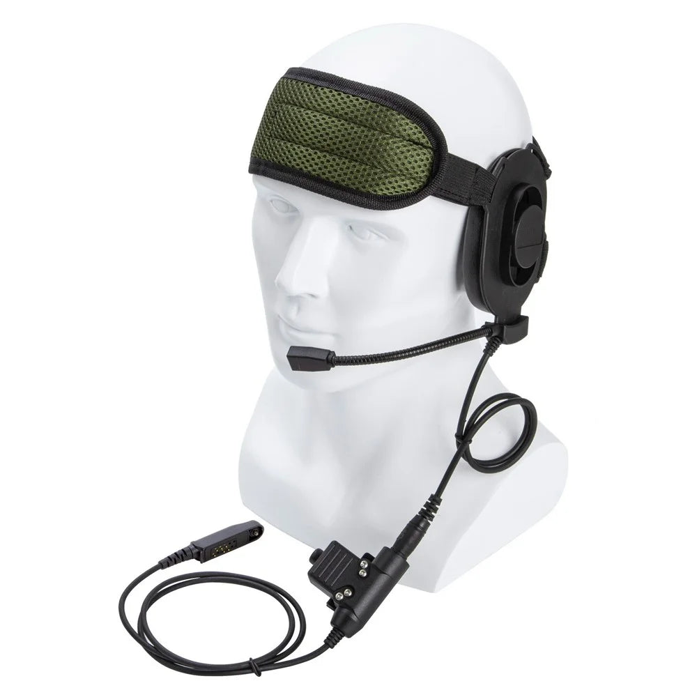 For Baofeng UV-9R HD01 Walkie Talkie Headset Two Way Radio 7.1mm Headphone with U94 PTT Adapter - Black - 1
