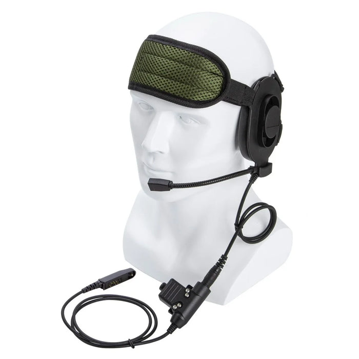 For Baofeng UV-9R HD01 Walkie Talkie Headset Two Way Radio 7.1mm Headphone with U94 PTT Adapter - Black - 1