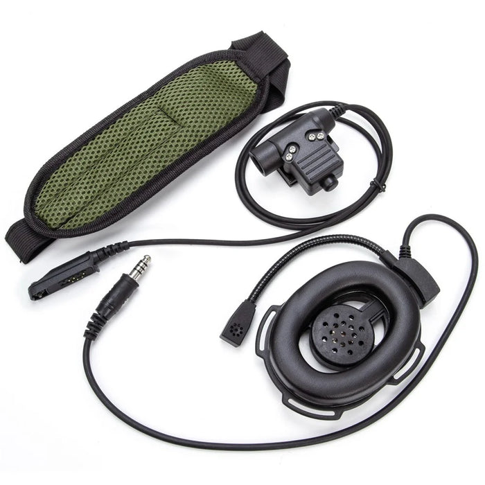 For Baofeng UV-9R HD01 Walkie Talkie Headset Two Way Radio 7.1mm Headphone with U94 PTT Adapter - Black - 2