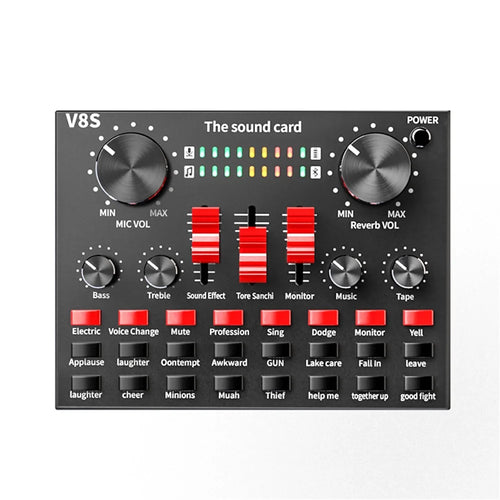 V8S Bluetooth-compatible USB External Sound Card Headset Microphone Webcast Live Broadcast Devices - 1