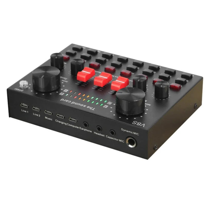 V8S Bluetooth-compatible USB External Sound Card Headset Microphone Webcast Live Broadcast Devices - 4