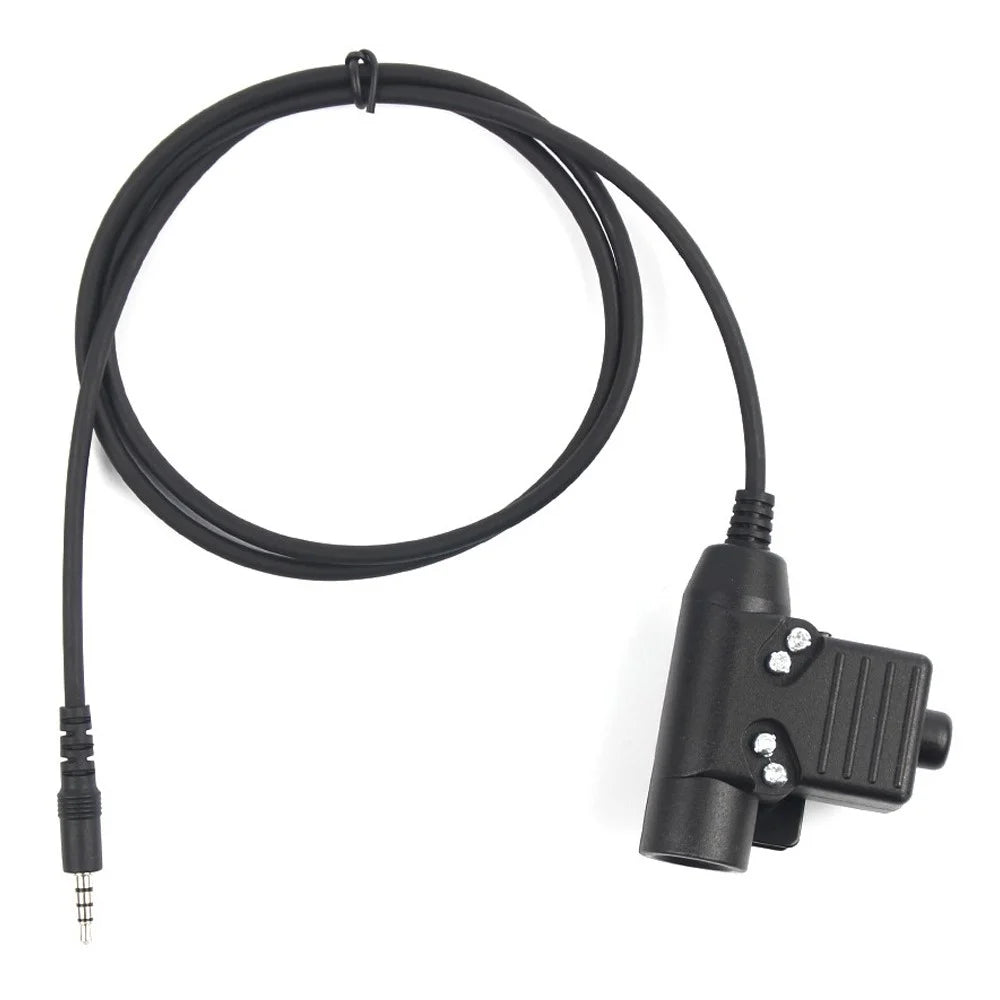HD01 Bowman Elite II Two Way Radio Headset with U94 PTT Adapter for 3.5mm Phone Audio Jack - Black - 6