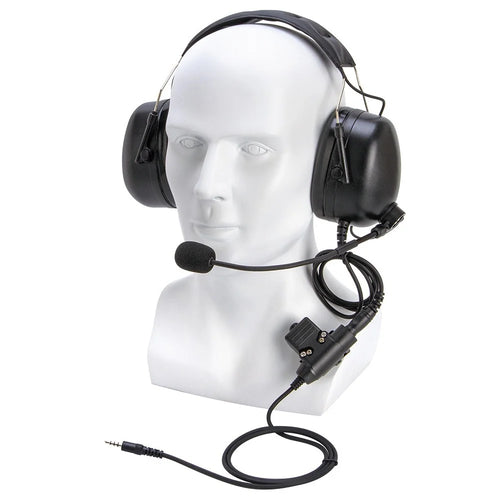 Universal Aviation Pilot Headphone Walkie Talkie Headset with U94 PTT Adapter for 3.5mm Cellphone - 1