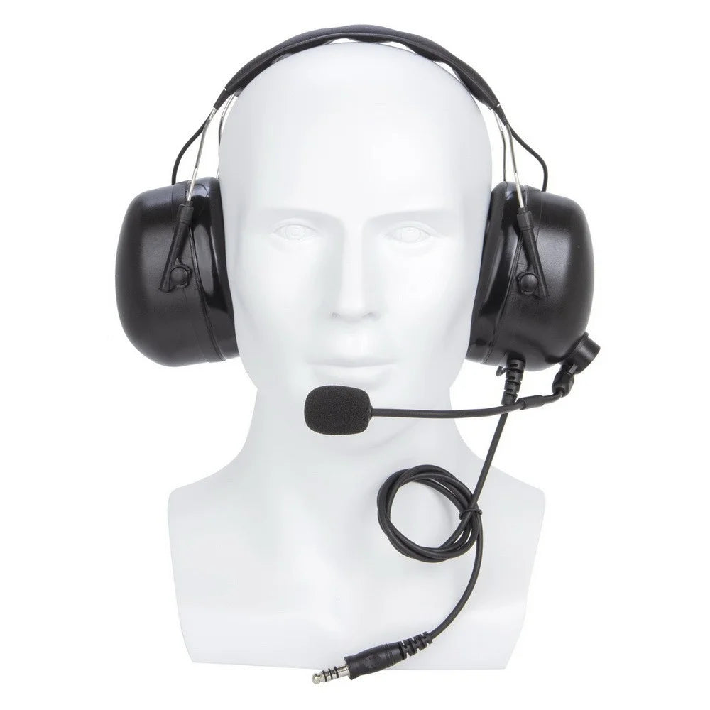 Universal Aviation Pilot Headphone Walkie Talkie Headset with U94 PTT Adapter for 3.5mm Cellphone - 2