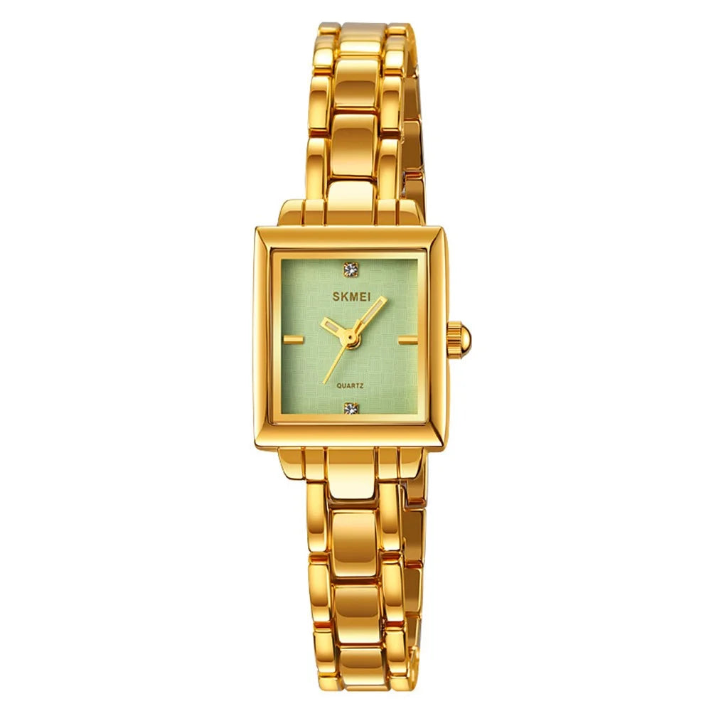 SKMEI 2315 Stylish Women Square Quartz Watch Alloy Strap Pointer Wrist Watch - Gold - 1