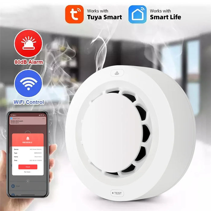 Tuya Smart Life Wireless Smoke Detector 80dB Alarm High Sensitivity WiFi Smoke Sensor - 2