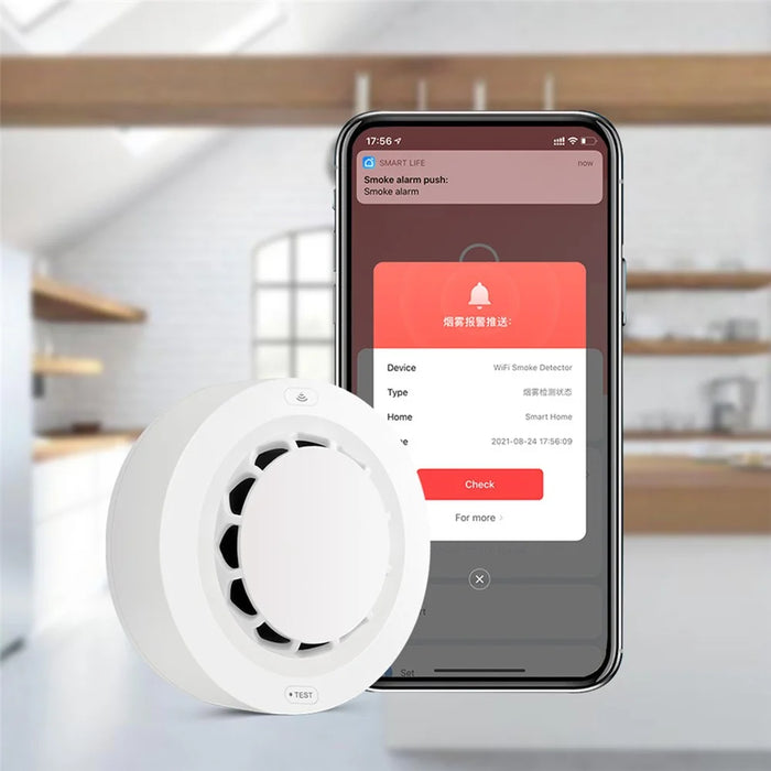 Tuya Smart Life Wireless Smoke Detector 80dB Alarm High Sensitivity WiFi Smoke Sensor - 4