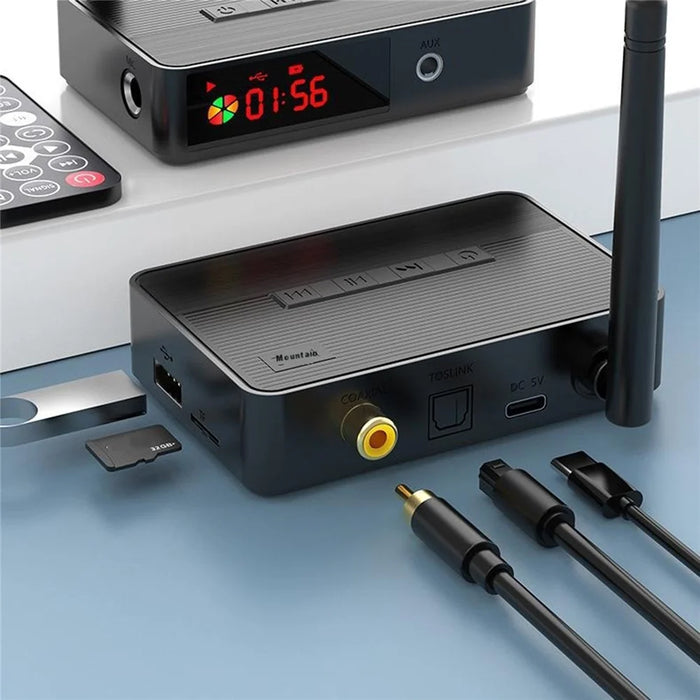 D400 NFC Optical Bluetooth-compatible 5.3 Receiver Audio Fiber Coaxial Adapter Support USB Flash Drive / TF Card Playback - 2