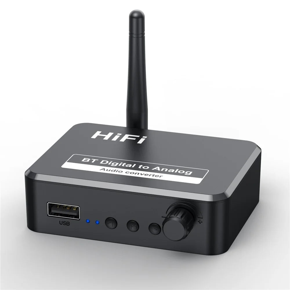 B35 Bluetooth-compatible 5.1 Receiver RCA 3.5mm AUX Adapter Converter for Home Theater - 1