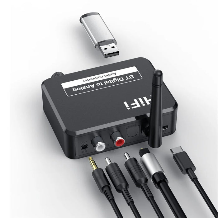 B35 Bluetooth-compatible 5.1 Receiver RCA 3.5mm AUX Adapter Converter for Home Theater - 2