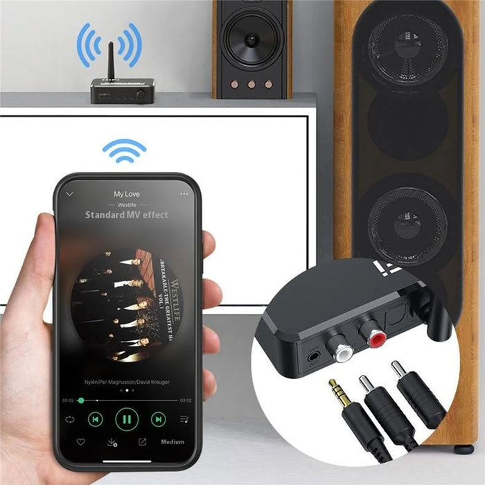 B35 Bluetooth-compatible 5.1 Receiver RCA 3.5mm AUX Adapter Converter for Home Theater - 4