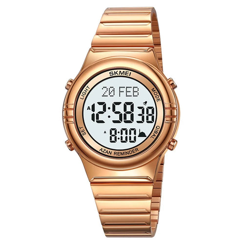 SKMEI 2200 Steel Strap Digital Watch Date Time Display Stylish Sports Electronic Watch - Rose Gold - 1