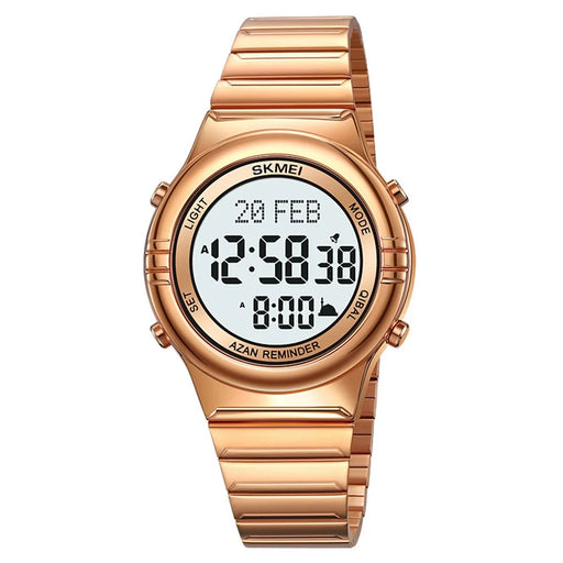 SKMEI 2200 Steel Strap Digital Watch Date Time Display Stylish Sports Electronic Watch - Rose Gold - 1