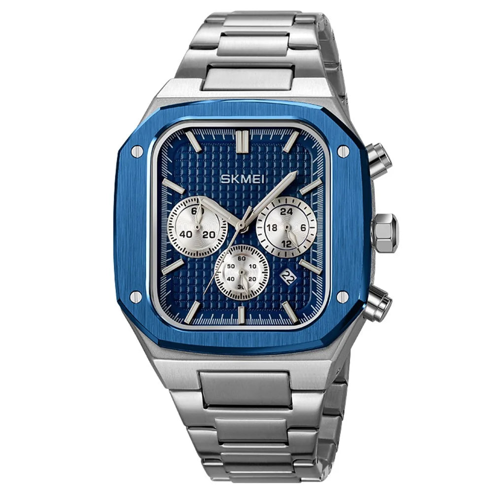 SKMEI 2201 Stylish Men Business Quartz Watch Square Luminous Wrist Watch - Blue - 1
