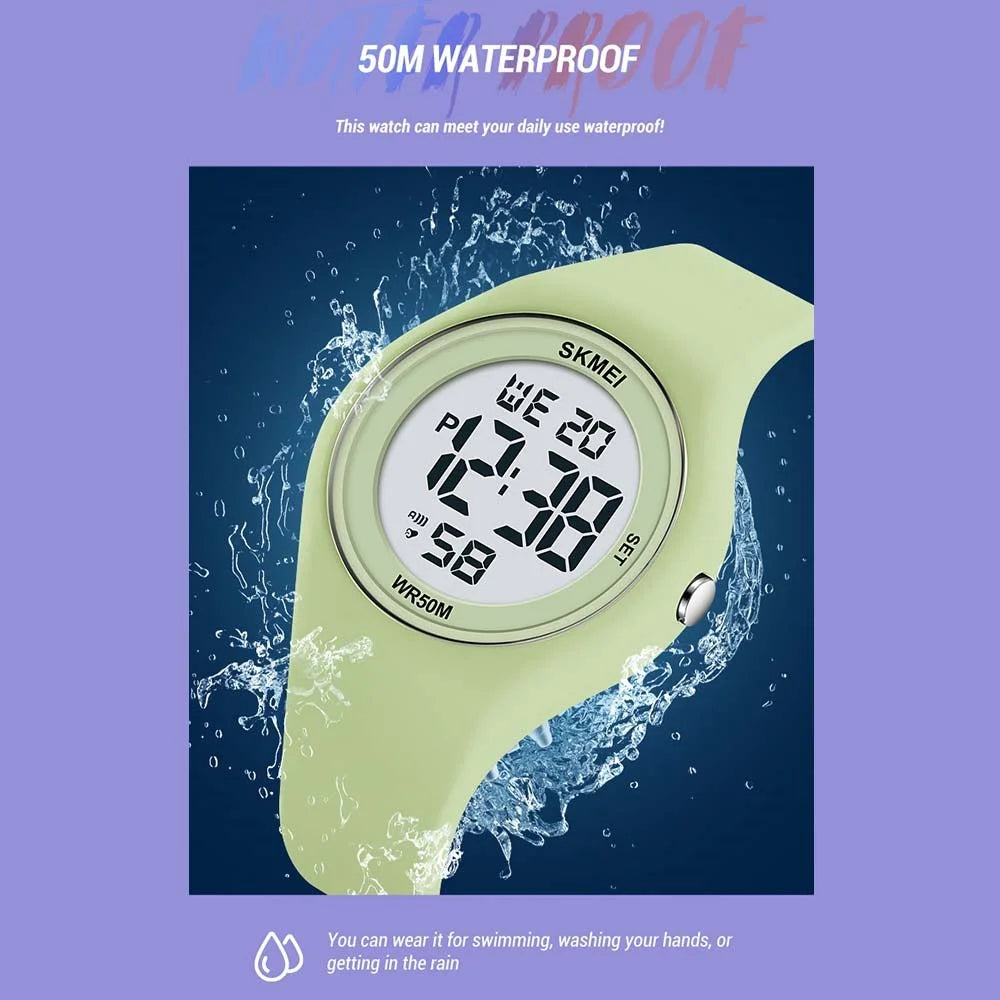 SKMEI 2317 Fashion Student Luminous Digital Watch All-Match Electronic Wrist Watch - Light Green - 3