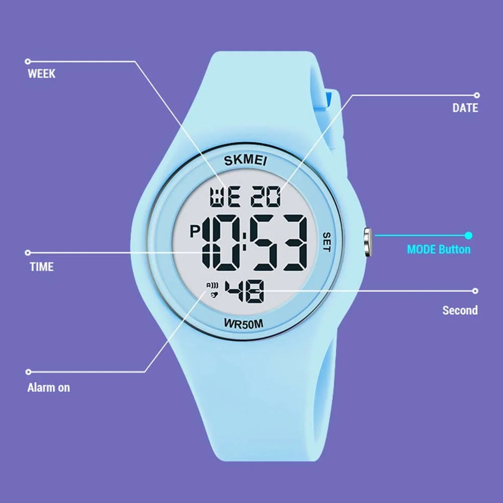 SKMEI 2317 Fashion Student Luminous Digital Watch All-Match Electronic Wrist Watch - Light Green - 7