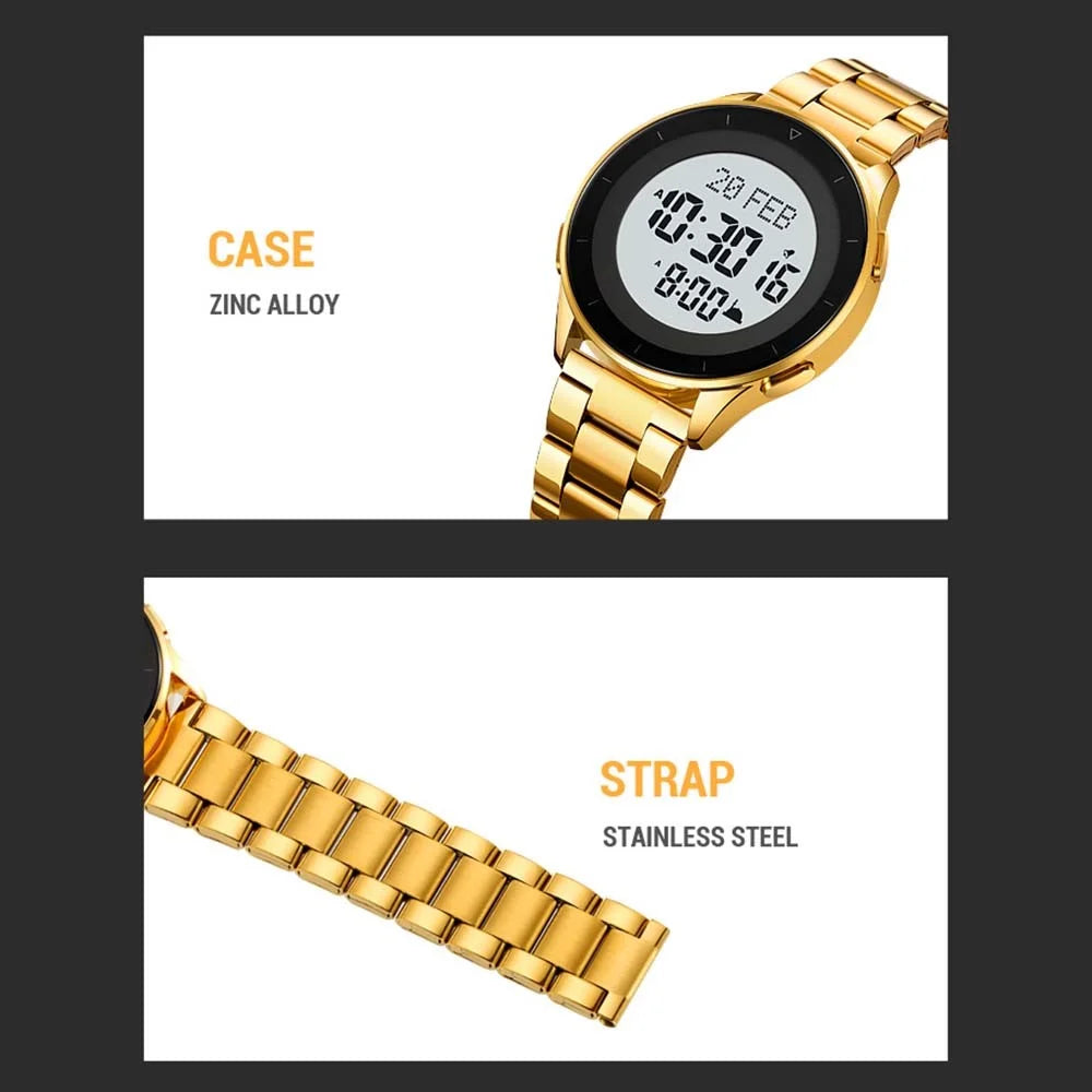 SKMEI 2300 Qibla Direction Indicator Digital Watch Luminous Bookmark Function Electronic Watch - Silver - 6