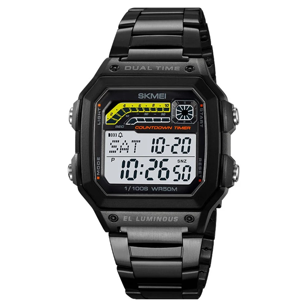 SKMEI 2307 Square Digital Watch Luminous Outdoor Sports Electronic Watch - Black - 2