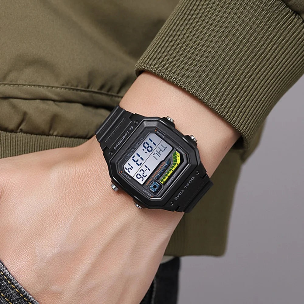 SKMEI 2307 Square Digital Watch Luminous Outdoor Sports Electronic Watch - Black - 5