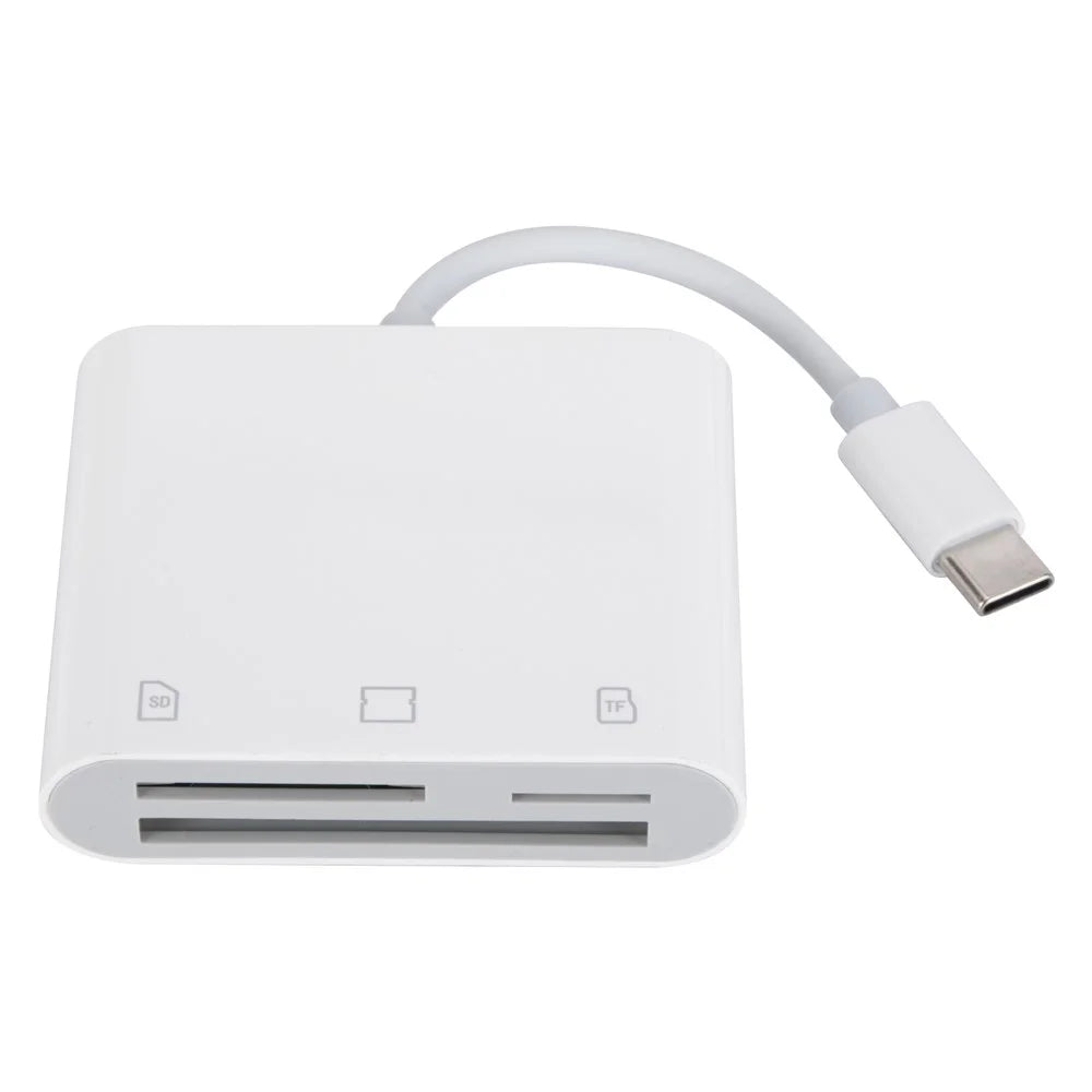 Type-C Plug 3-in-1 SD / TF / CF Memory Card Reader Data Transfer Adapter - 1