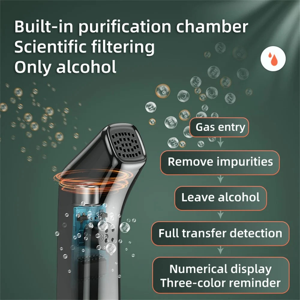 C07 Portable LCD Digital Display Alcohol Tester Non-Contact Blowing Drunk Driving Detector, English Version - 3