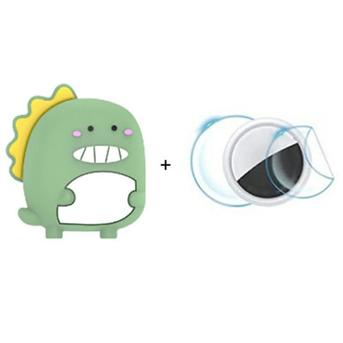 For AirTag Bluetooth-compatible Tracker Case Silicone Cover with Protective Film for Kids Shoelaces / Straps - Dinosaur - 1