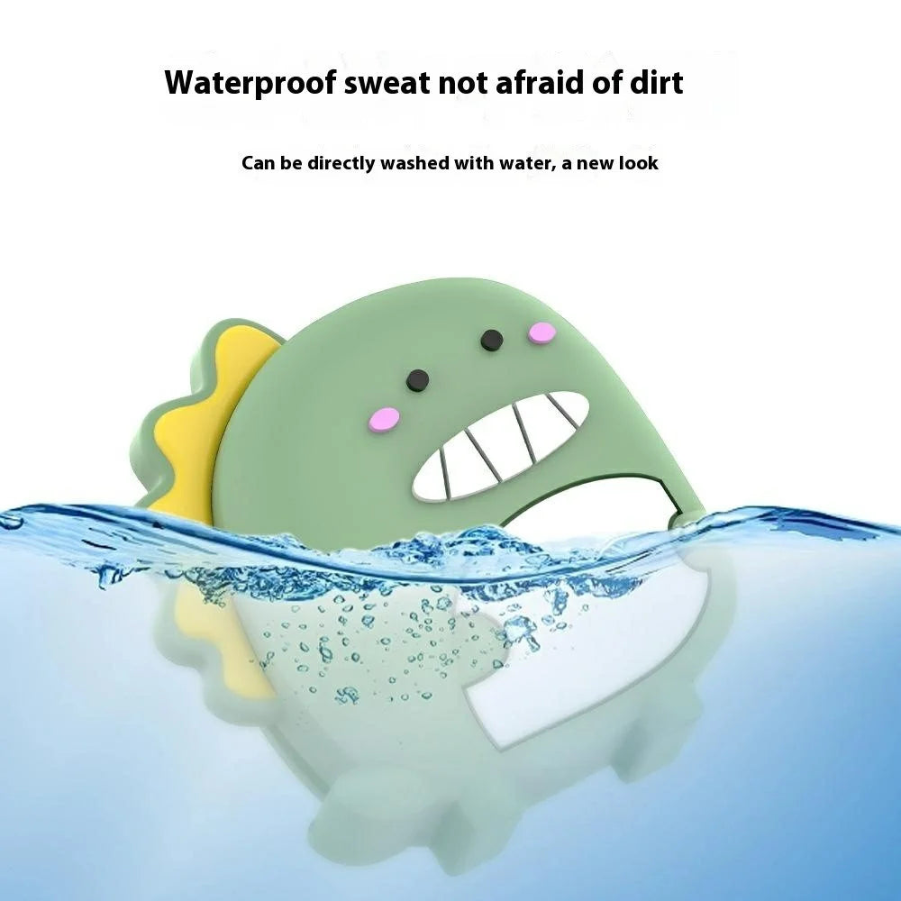 For AirTag Bluetooth-compatible Tracker Case Silicone Cover with Protective Film for Kids Shoelaces / Straps - Dinosaur - 3