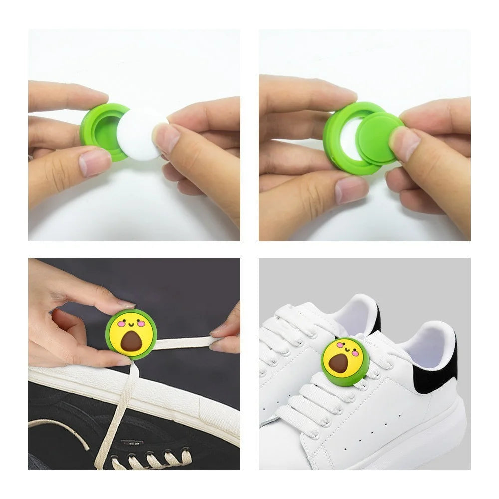 For AirTag Bluetooth-compatible Tracker Case Silicone Cover with Protective Film for Kids Shoelaces / Straps - Dinosaur - 4