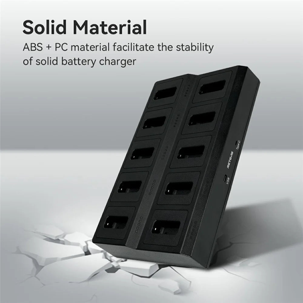 RETEVIS RTC22T 10-Way Multi-Unit Gang Charger Walkie Talkie Charging Dock Station for RT22 / RT622 / RB19 / RB619 - US Plug - 7