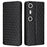 For XREAL Beam Pro Wallet Case Rhombus Imprinted Leather Phone Cover - Black - 1