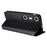 For XREAL Beam Pro Wallet Case Rhombus Imprinted Leather Phone Cover - Black - 4