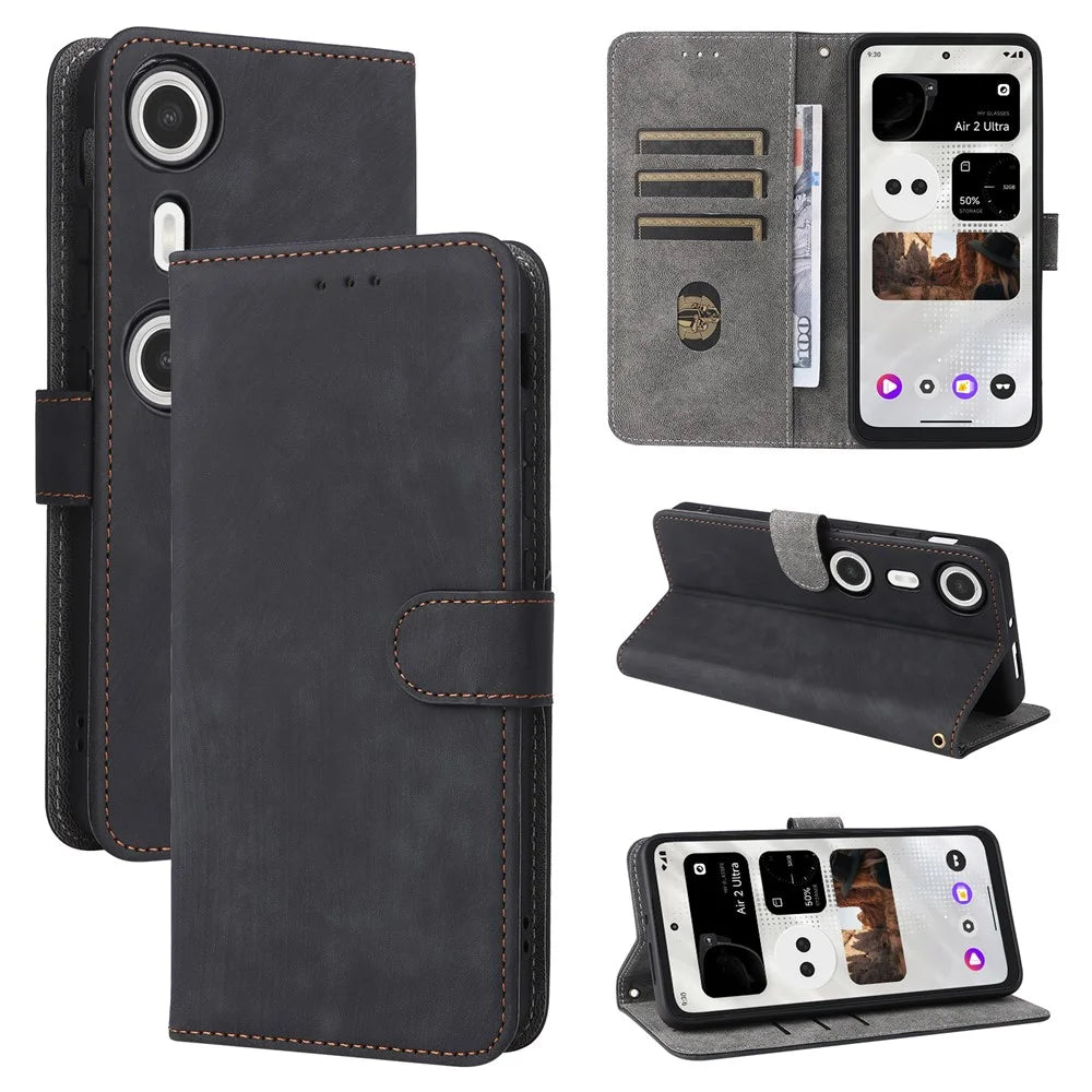 For XREAL Beam Pro Wallet Case RFID Blocking PU Leather Cover Stand View - Black - 6