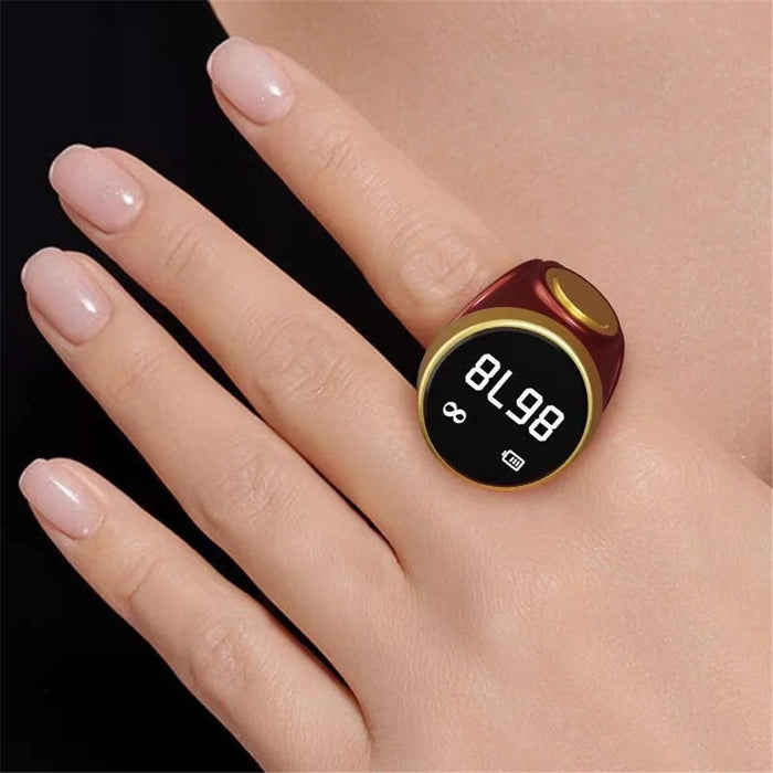 S9 Waterproof Finger Ring Digital Counter Luminous Electronic Smart Ring Tally Counter - Red - 3