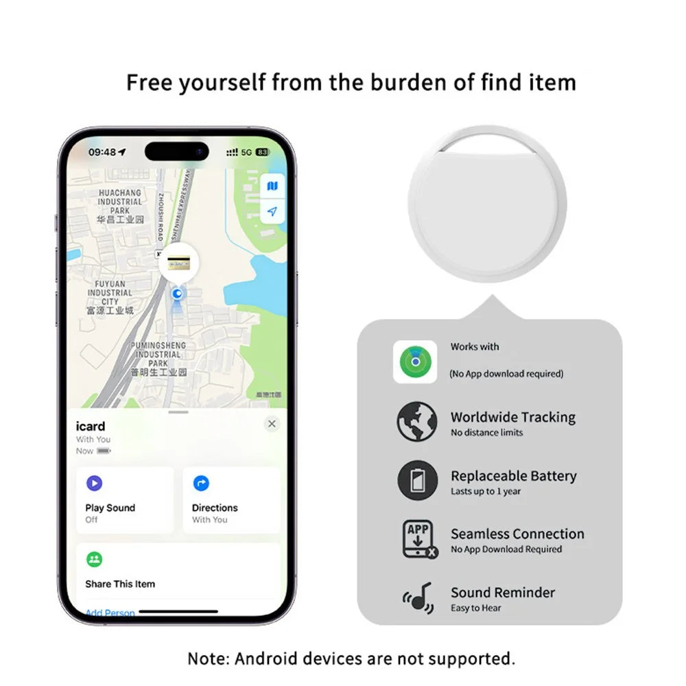 IT13 Wireless Smart Finder Bluetooth-compatible Keychain Anti-Lost Tacker for iOS - Black - 3
