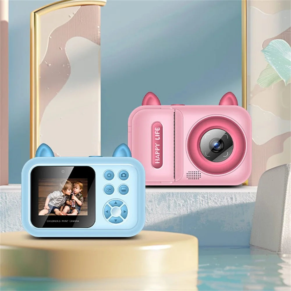 S6 2.4-inch Screen Lovely Kids Dual Lens Digital Camera Instant Photo Printing Machine - Pink - 2