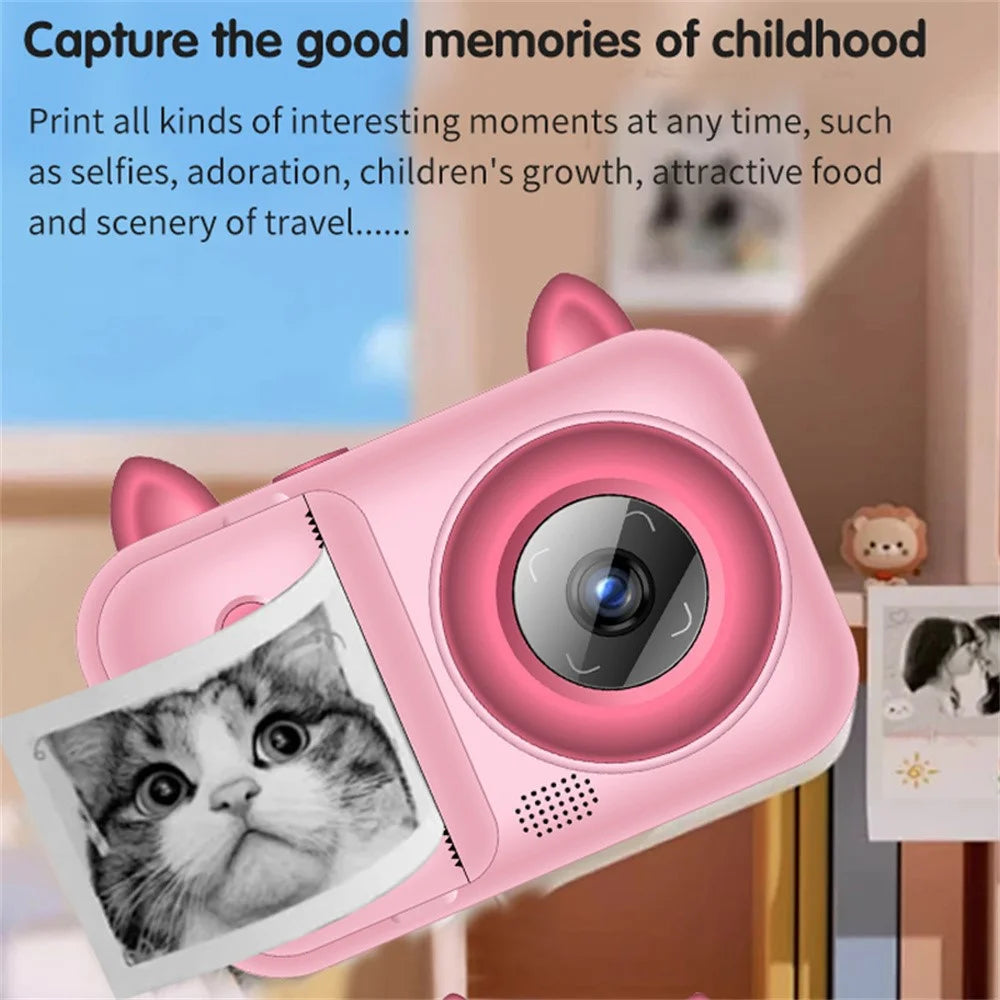 S6 2.4-inch Screen Lovely Kids Dual Lens Digital Camera Instant Photo Printing Machine - Pink - 3