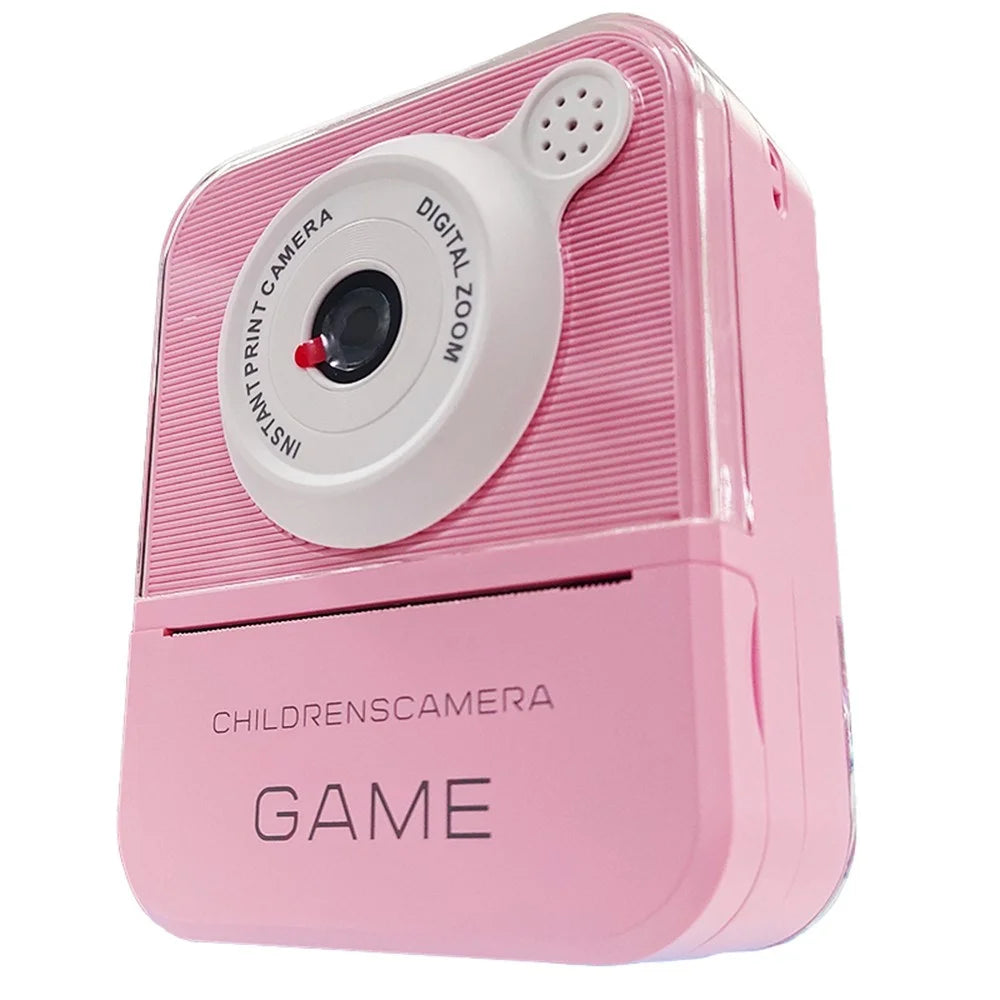 P7 2.4 Inch High Definition Kids Instant Print Camera with Hanging Rope 2 Rolls Of  Printing Paper for Boys Girls - Pink - 2