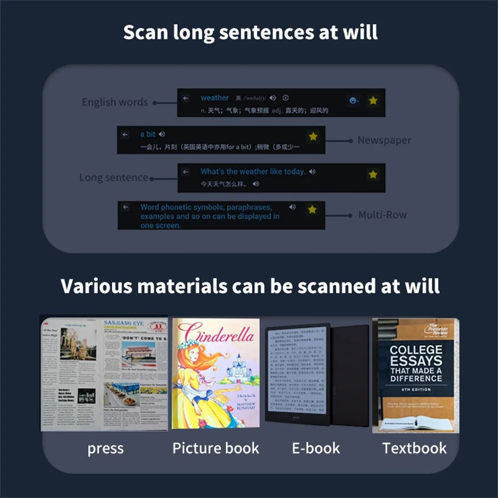 A3 1+8G 2.22-inch Screen 112 Languages Translator Scanning Dictionary Smart Translation Pen - 4