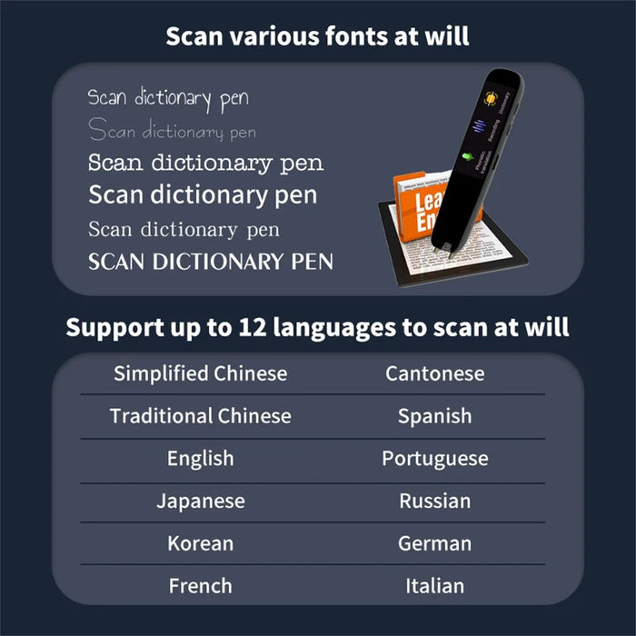 A6S 1+8G 1.97-inch Screen 112 Languages Online Translator Scanning Dictionary Smart Translation Pen - 6