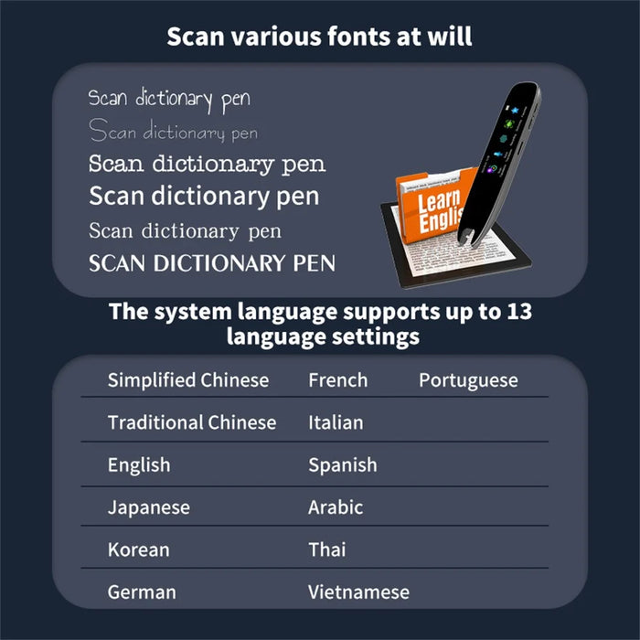 A26S 1+8G 2.99-inch Large Screen Languages Translator Scanning Dictionary Smart Translation Pen - Grey - 5