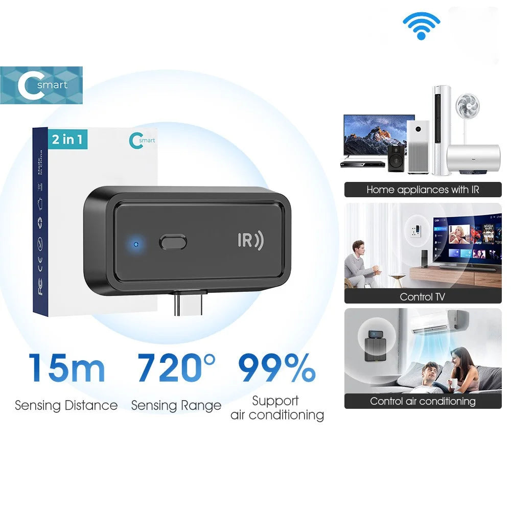 MG-YKQ103 WiFi + Bluetooth-compatible Dual Mode Infrared Remote Controller 15m Range Mini IR Remote - 4