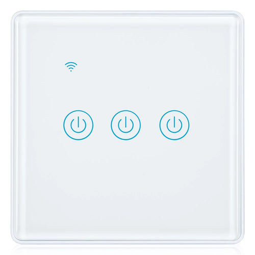 DS-101JL-3 3 Gang WiFi + Bluetooth-compatible Dual Mode APP Voice Control Smart Touch Wall Switch - White - 1