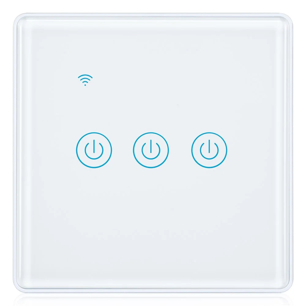 DS-101JL-3 3 Gang WiFi + Bluetooth-compatible Dual Mode APP Voice Control Smart Touch Wall Switch - White - 1