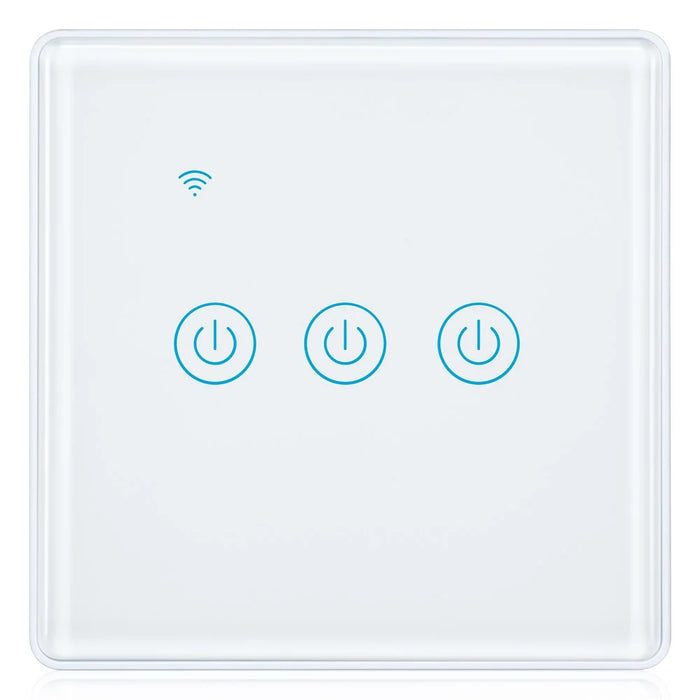 DS-101JL-3 3 Gang WiFi + Bluetooth-compatible Dual Mode APP Voice Control Smart Touch Wall Switch - White - 1