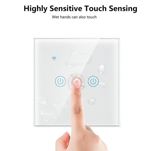 DS-101JL-3 3 Gang WiFi + Bluetooth-compatible Dual Mode APP Voice Control Smart Touch Wall Switch - White - 2