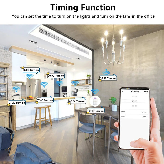 DS-101JL-3 3 Gang WiFi + Bluetooth-compatible Dual Mode APP Voice Control Smart Touch Wall Switch - White - 3